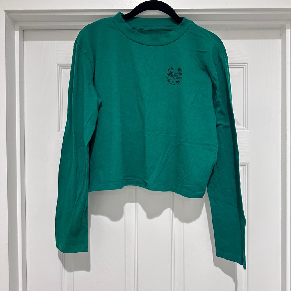 PINK Victoria's Secret Green Long Sleeve Shirt